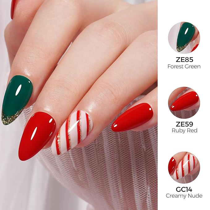 TOMICCA Red Gel Nail Polish, Ruby Red UV Polish, Long Lasting Gel Polish for Salon DIY Manicure
