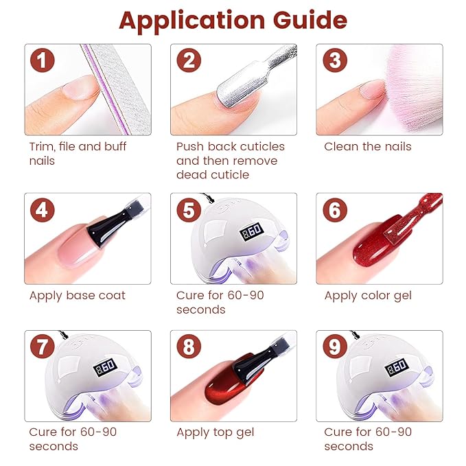 RARJSM Cat Eye Gel Nail Polish Diamond Dark Black Wine Red Cateye Velvet Glitter Gel Polish 15ml Single Bottle with Magnet Stick UV LED Curing Requires Soak Off for Home Salon Christmas Manicure
