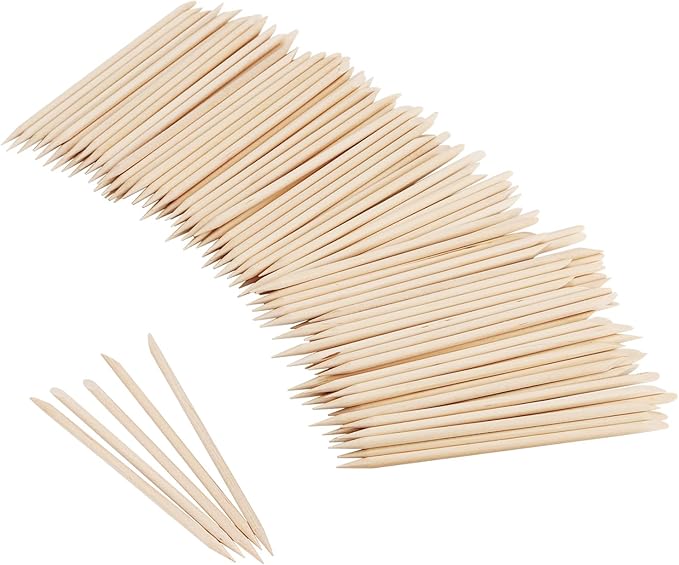 SOUJAP 1200 Pcs 4.5 Inch Orange Sticks for Nails, Wood Cuticle Sticks, Double Sided Wooden Cuticle Pusher Tool for Cuticle Pusher Remover Manicure