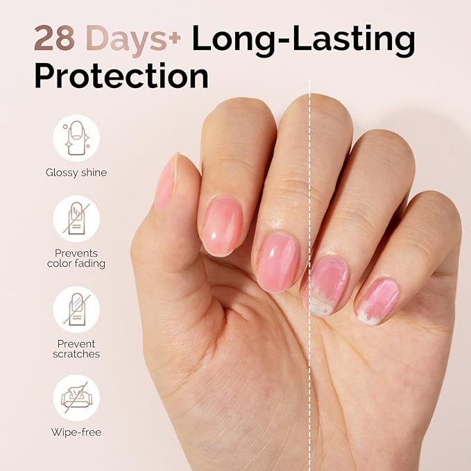 MelodySusie 2PCS Hema Free Gel Top Coat Set,Hema Free,Hpma Free,Tpo Free,No Wipe,Soak off UV LED Drying,Long Lasting Gloss Shiny 15ML