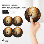 Forest Deer Animal Coasters for Drinks Absorbent Round Ceramic Coasters Set of - Image 3