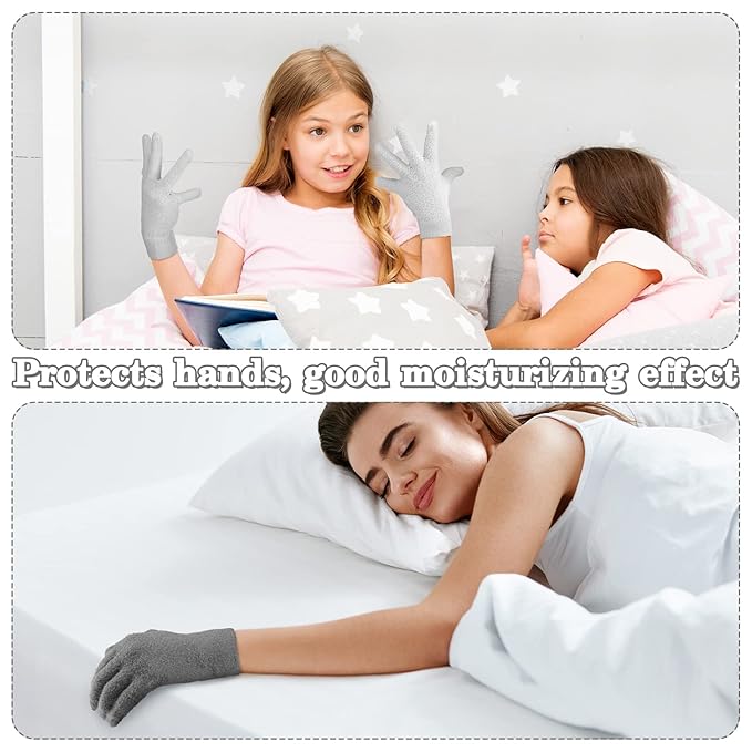 3 Pairs Moisturizing Aloe Gloves for Dry Hands Overnight Aloe Spa Infused Hydrating Cracked Hand Moisturizer Gloves for Women Men Chapped Skin(Vintage Color)