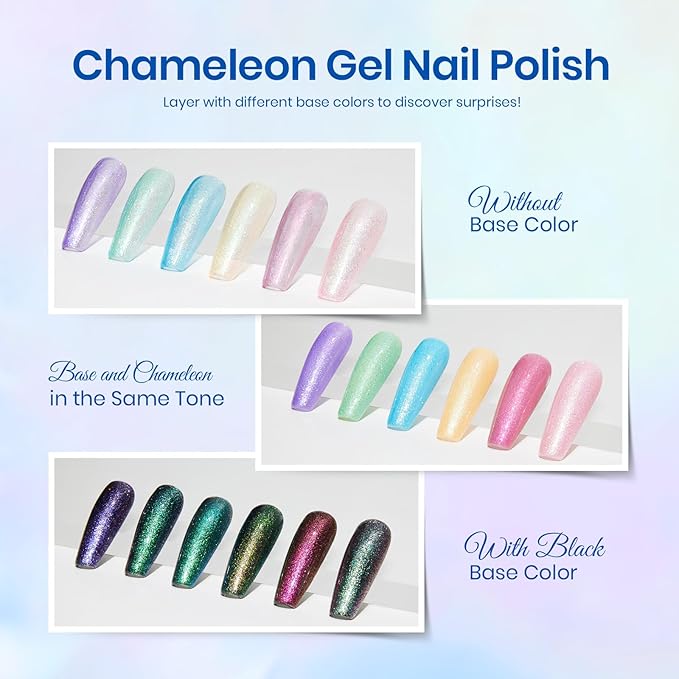 Beetles Glitter Gel Nail Polish Set – 6 Colors Soak Off UV LED Sparkle Gel Polish Kit, Purple Yellow Green Red Pink Glitter Nail Gel for Nail Art, Overlay or Base DIY Manicure and Salon Use