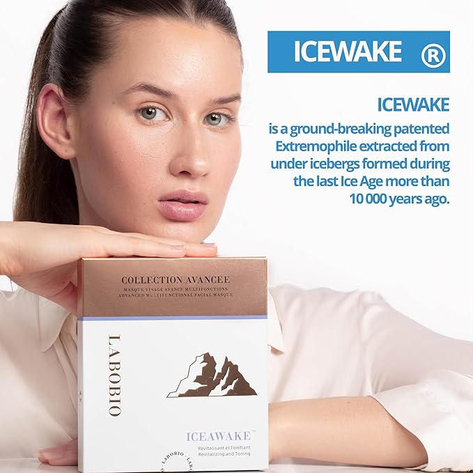 Iceawake Advanced Multifunctional Facial Mask – 6x20ml | Hydrating & Revitalizing Face Mask with Probiotics, Prebiotics, Natural Extracts – Skin Microbiome Care – All Skin Types