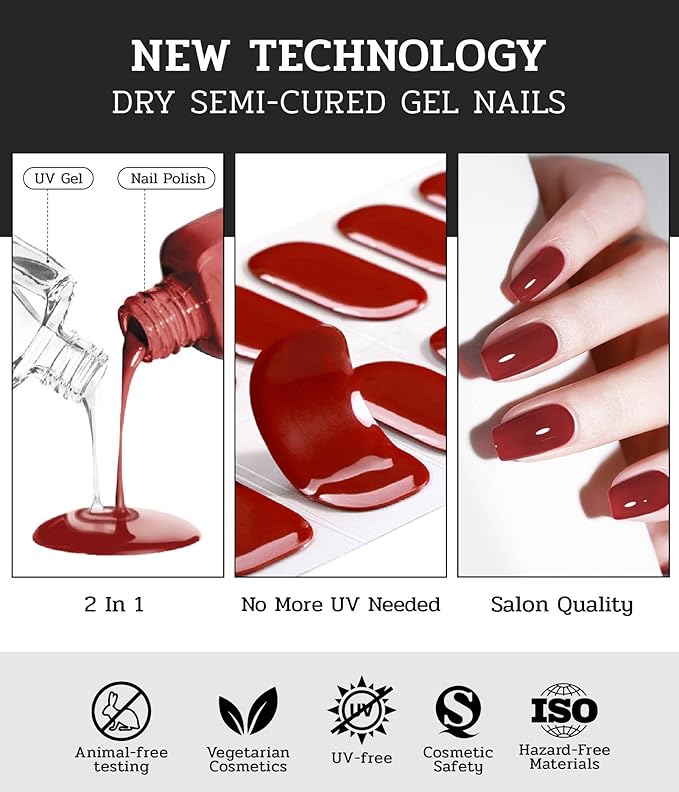 Nail Polish Strips - 22 Pcs Salon Quality Gel Nail Stickers - Long Lasting Wraps (Snow Has Fallen Transparent)