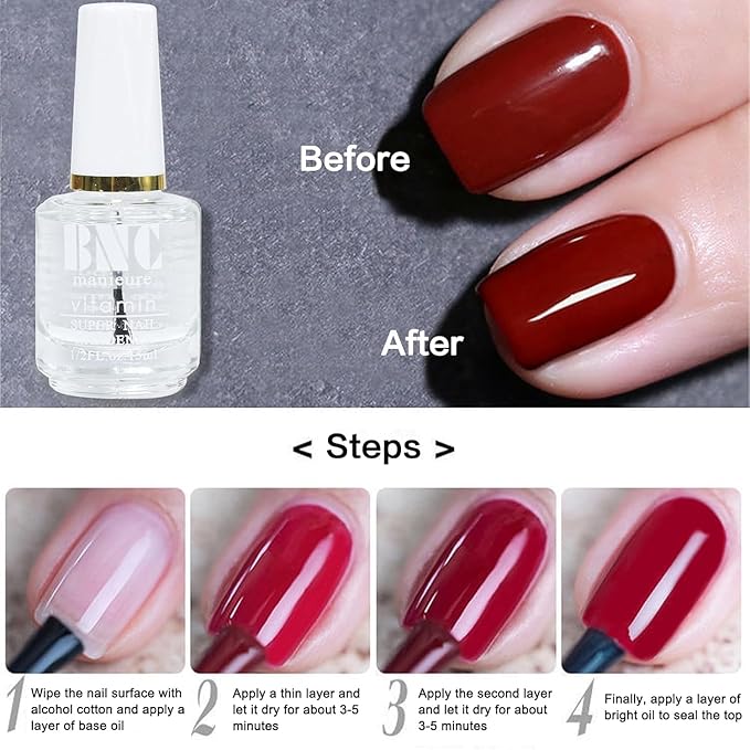 COSMOO 2 PCS 15ML Top Coat for Nail Polish, Clear Quick Dry Nail lacquer Fast Air Drying Long Lasting Nail Polish, 0.5FL Oz