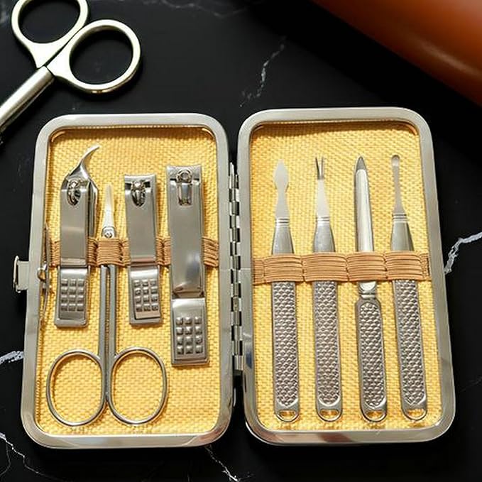 Manicure Set Men Personal Care Tools Accessories Finger and Toe Nail Clippers Kit Professional Manicure Pedicure Kit with Travel Case Nail Grooming Kit for Men Women