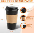 METAPRINT 100 Pack 16 oz Disposable Coffee Cups - Image 2