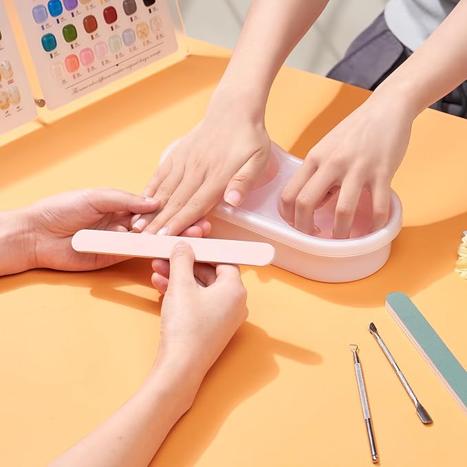 Dual Nail Soaking Bowl Acetone Proof: Soak Off Gel Nail Polish Dip Powder Remover Bowl- Cut the Soaking Time in Half Manicure Bowl for Salon Home