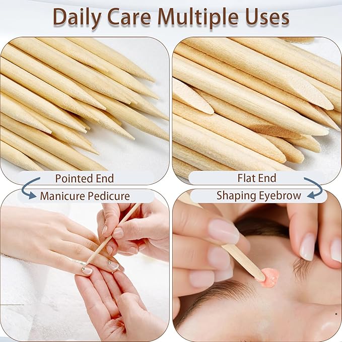 GOLD HONEY 180PCS Orange Sticks for Nails in Boxed - 4.5 Inch Double Sided Orange Wood Sticks for Nails Used - Professional Manicure & Cuticle Remover - Manicure Pedicure Tool