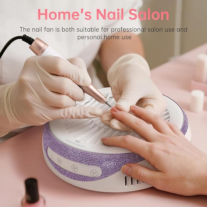 Nail Dust Collector, Cordless Dust Collector Nail Tech, Powerful Vacuum Fan Vent Dust Collector Extractor Dust Suction Machine for Acrylic Nails Polishing, Nail Salon&Home