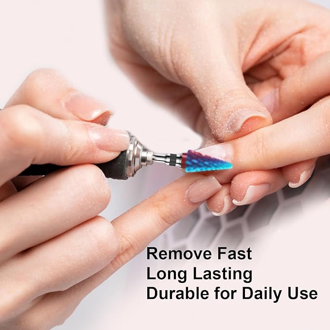 3/32" 2PCS Clean Umberllas Bits Extra Coarse Grit Carbide Cuticle Cleaner Bit for Electric Nail Drills – Professional Manicure Tool for Nail Salons and Home Use (XC Grit. Purple)
