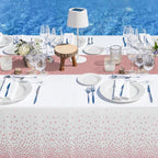 MASHAN 24 Pack White and Rose Gold Tablecloth Set - Image 5