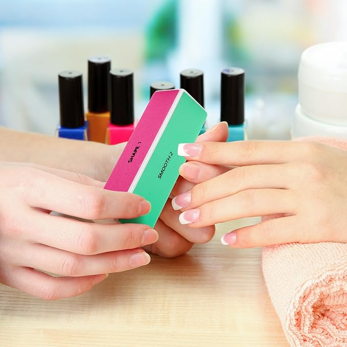 10 PCS Nail Buffing Block, 4 Way Nail Buffer Block Nail File Block -Shape & Smooth & Buff & Polish Professional Nail Files and Buffers 120/240/600/3000 Grit for Natural/Acrylic Nails Buffing Shinning
