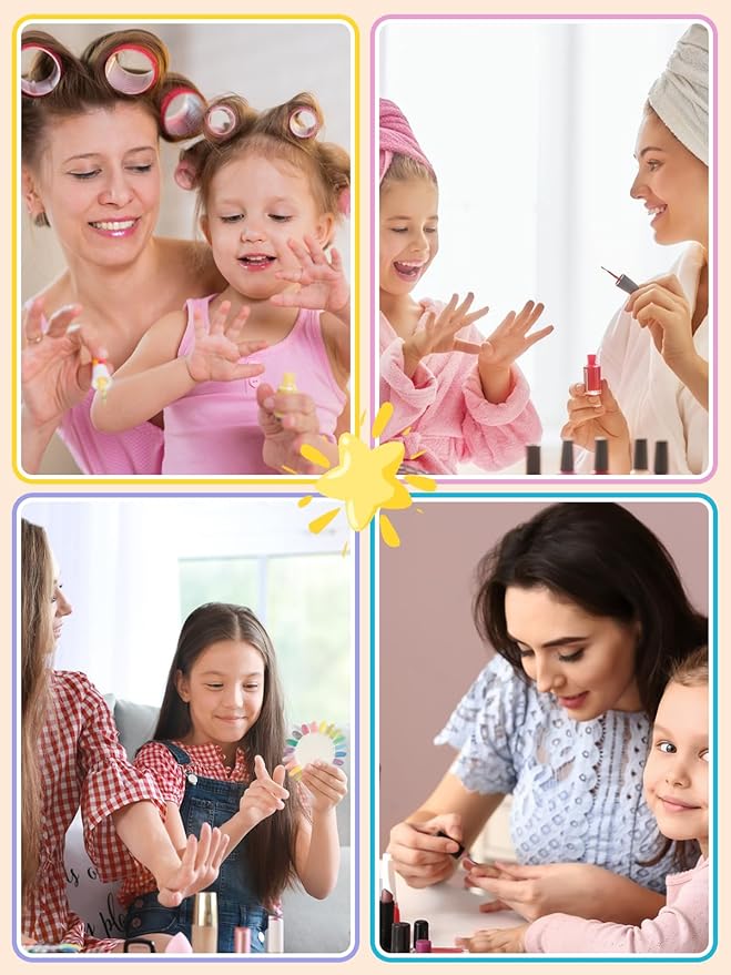 26 Pcs Kids Press on Nails Set, EBANKU Fake Nails for Girls 5-12 Years Pink Grid Heart False Nails with Nail Glue, Short Full Cover Press on Nails Tip for Child