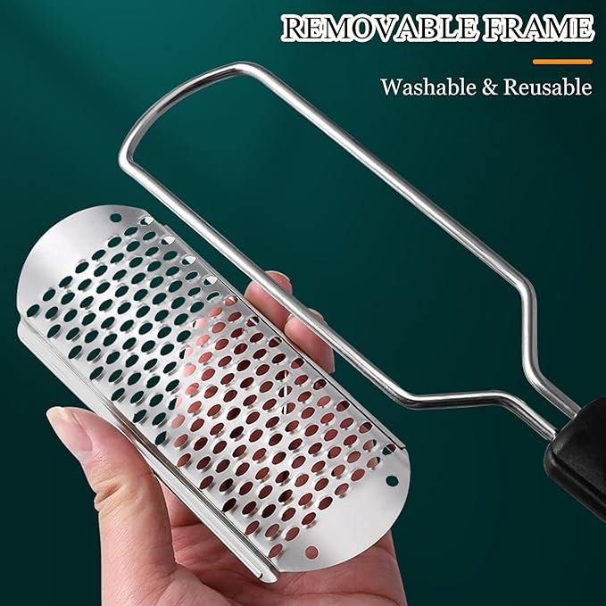 Foot Files Foot Scrubber Pedicure, Stainless Steel Callus Remover for Feet, Professional Foot Grater Rasp Scraper to Hard Skin Corns for Dry and Wet Fee
