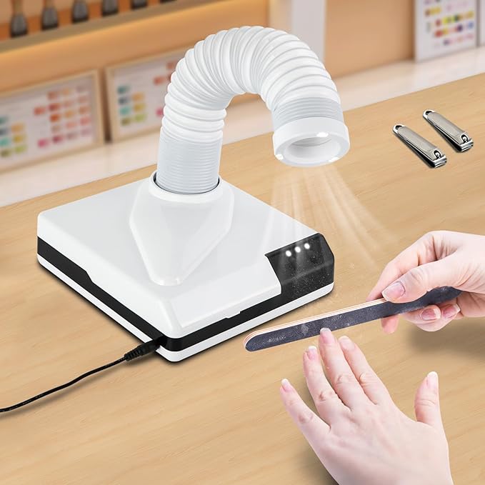 MOCHAG 60W Dental Polishing Dust Collector, Dentistry Vacuum Cleaner Dust Collector Fan Vacuum Cleaner with Fan and LED Dual Function, Polishing Suction Machine for Dental Lab,White