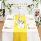 Yellow Satin Table Runners 10 Pack 12x108 inch Silk Smooth Fabric | Bright - Image 6