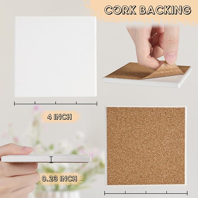 36 PCS Ceramic Tiles for Crafts, Unglazed Matte Coasters - Image 2