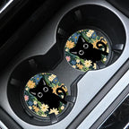 2pcs Cute Black Cat Car Coasters, Absorbent Universal neoprener Cup Holder - Image 3