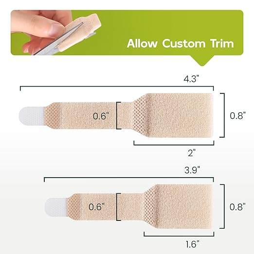 Bukihome Hammertoe Corrector - 10 Pack Toe Straighteners - Broken Toe Wraps - Realign Bent, Curled, Crooked, Claw, Hammer Toes - Toe Corrector Splints for Men and Women (5 Large + 5 Small, Beige)