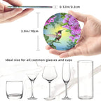 6 Pcs Hummingbirds and Brilliant Flowers Nature Landscape Leather Coasters - Image 8