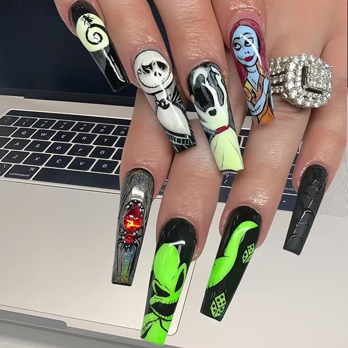 Halloween Nail Stamping Plate Spooky Holiday Nails Stamping Kit Skull Ghost Theme Nail Art Design Plate for Women Girls DIY Home Salon Use