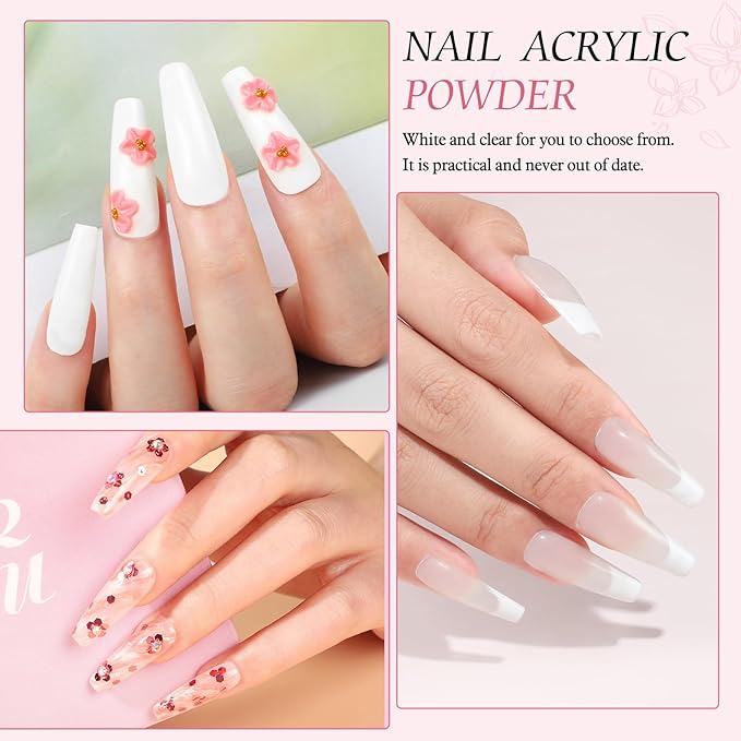 Peacecolor Acrylic Nail Kit for Beginners with Everything,Professional Nail Kit Acrylic Set with Drill U V Light 21Pc Glitter Powder Gel Polish Decorations Gel Nail Gift Set for Home Salon