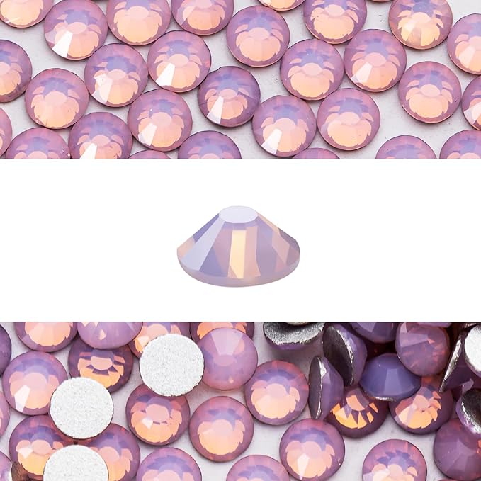 Novani 3000 Pieces Flatback Rhinestones Glass Round Gems Pink Opal Crystals for Nail Art DIY Crafts Clothes Shoes,SS16,3.8-4.0mm