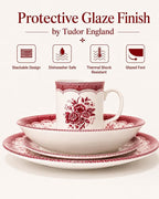 TUDOR ROYAL 24-Piece Porcelain Round Dinnerware Set, Service - Image 5