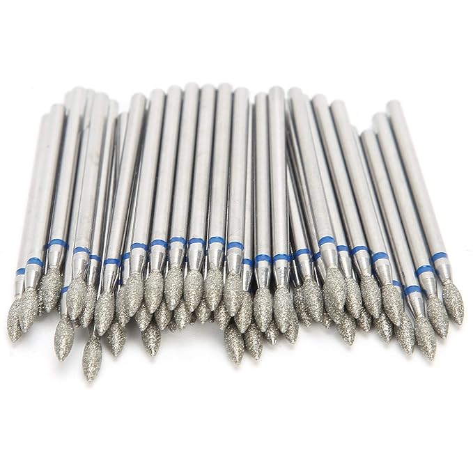 50Pcs Nail Drill Bits Nail Polishing Grind Head, Replacement Accessory Manicure Tool, Nail Drill Bits for Acrylic Gel Nails Cuticle Clean Pedicure(M-2.7mm)