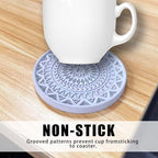 5 Pack Absorbent Stone Coasters, Quick-Drying Diatomaceous Earth Drink Coasters - Image 4