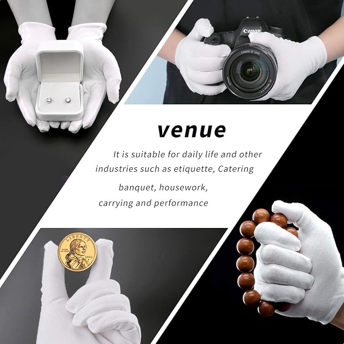 30 Pcs White Cotton Gloves for Dry Hands Moisturizing Eczema Overnight, Men and Women Stretchable Cloth White Gloves for Coin Jewelry Silver Inspection Halloween