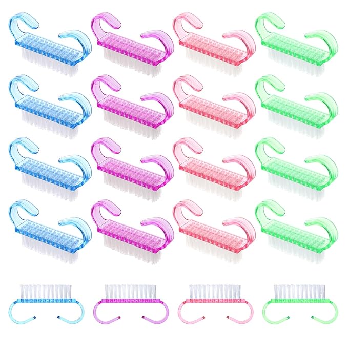 20 PCS Nail Brush for Cleaning Fingernails, Nylon Nail Cleaning Brush, Small Nail Scrubber Brush, Handle Grip Nail Brush Fingernail Brush Cleaner Tools for Toes and Nails