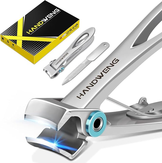 Nail Clippers for Men Thick Nails, Heavy Duty Large Toe Nail Clippers for Thick Nails for Seniors, Ultra Sharp Wide Jaw Opening Toenail Clippers Fingernail Clippers Cutter for Tough Nails