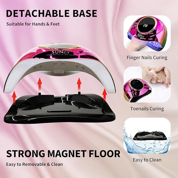 Professional UV Light for Gel Nails - 63 LED Beads with Auto Sensor & 4 Timer Settings, High-Power LED/UV Lamp for Fast Curing, Salon & Home Gel Polish Dryer