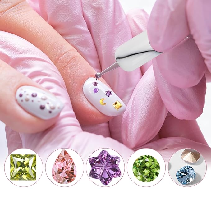 French Manicure Brush, Esclane 2 Way French Nail Brush with Dotting Tool for Manicure Cuticle Clean Up Nail Art Design, French Tip Brush (White, #14)