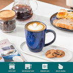 vancasso STARRY Ceramic Coffee Mug Set of 6, 12 Oz Tea Cups - Image 4