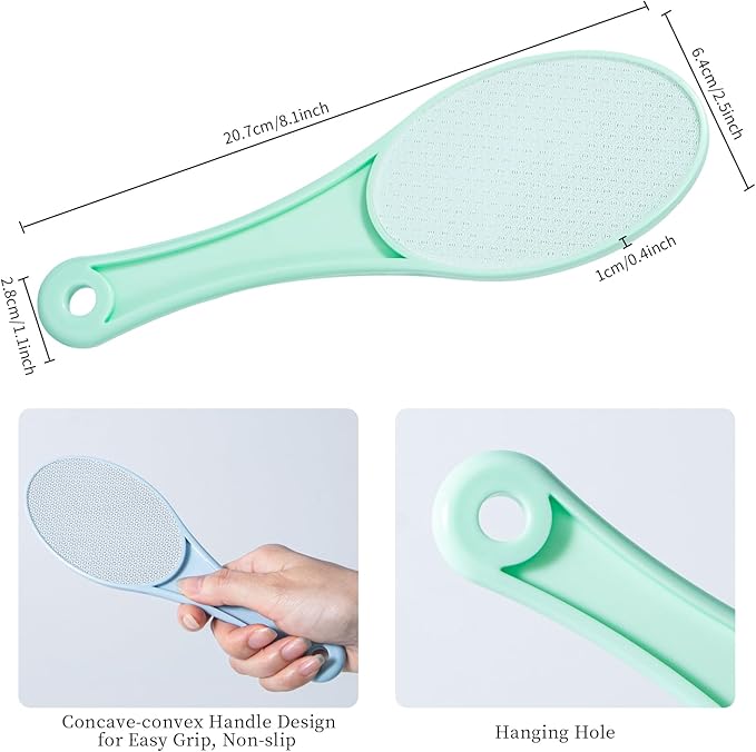 Nano Glass Foot File Callus Remover, 2 Pcs Hard and Dead Skin Remover for Feet, Double Sided Foot Scrubber Pedicure Tool, Hair Eraser for Softer and Smoother Feet Hands, Green, Random Glass