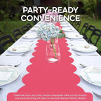 Hot Pink Scallop Table Runner, Disposable Plastic, 5 Pack - Image 3