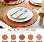FunWheat Round Braided Placemats Set of 6 Table Mats - Image 6