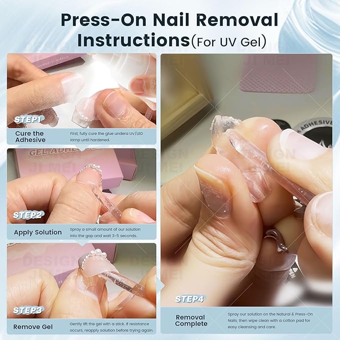 BENGONG 5-in-1 Multi-Functional Spray Professional Gel Polish Remover for Nails Care for Press-On Nails & Natural Nails Brush Cleaner Nail Polish Remover & Remover For Nails, Glue, Gel- 1.5 Fl oz