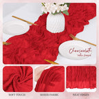 6 Pack Red Cheesecloth Table Runner 17x108 Inch Semi Sheer Boho Gauze Cheese - Image 3