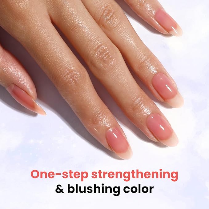 LONDONTOWN Sheer Strength Nail Blush - 2-in-1 Tinted Nail Hardener Strengthening Treatment With Jelly Finish, Poppy, 0.40fl oz