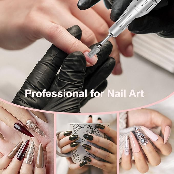 Tapered Barrel Shape Cuticle Nail Drill Bits, Diamond Drill Bits 3/32” Professional Safety Cuticle Clean Drill for Electric Remove Cuticle Dead Skin Manicure Tools (Coarse)