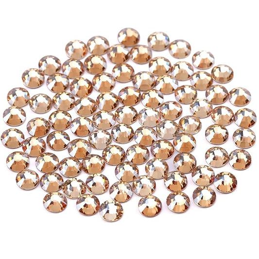 Novani Crystal Rhinestones, Flatback Loose Gemstones 1440pcs Glass Rhinestones for Clothes Shoes Crafts Makeup Nail Art and DIY Decorations(SS12, Golden Shadow)