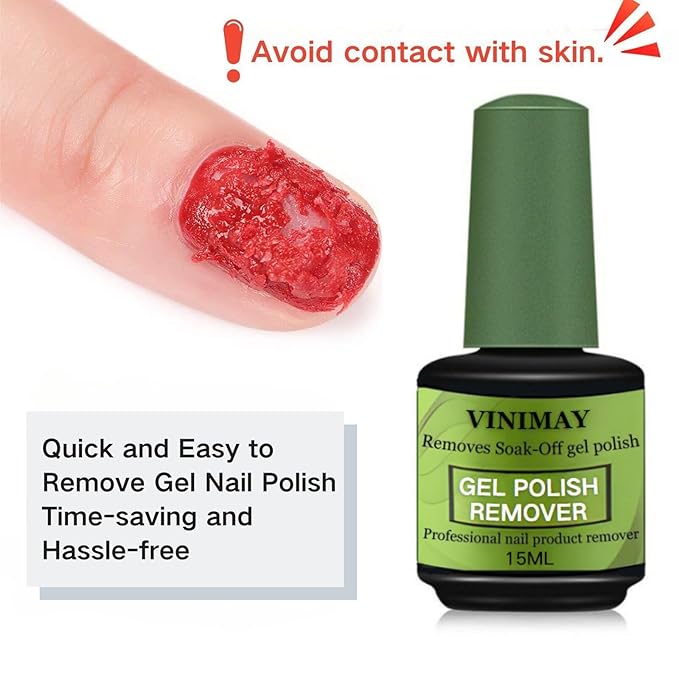 2 Pack 15ml Gel Remover Polish - Gel Polish Remover for Nails - Quickly & Easily Gel Nail Remover Within 3-5 Minutes - No Soaking or Wrapping Nail Gel Remover (0.51 Fl Oz (Pack of 2))
