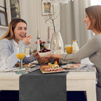 BALCONY & FALCON Table Runner Velvet Dark Gray 14"x71" | Elegant, Fall Decor - Image 7