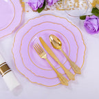350PCS Purple Plastic Plates - Image 6