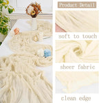 4 Pack Ivory Cheesecloth Table Runner 20 x 120 inch Gauze Table Runners 10 FT - Image 3
